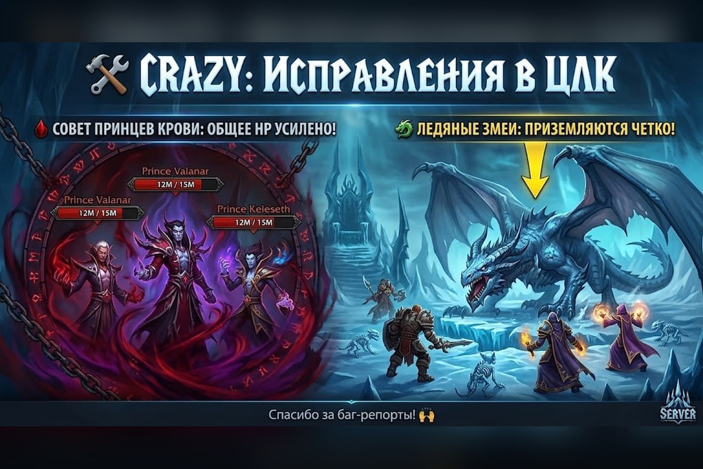 CRAZY: исправления в ЦЛК — Совет принцев крови и змеи Синдрагосы